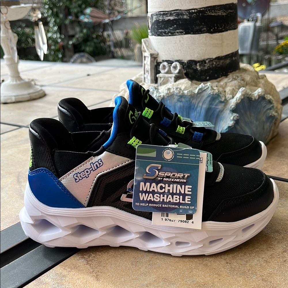 Kids Black and Blue Shoes
